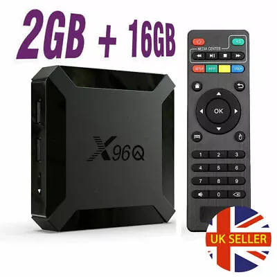 X96 Q Mini Android 10.0 TV Box 2GB+16GB HD Media Player WIFI HDMI 2021 Ref UK • £20.95