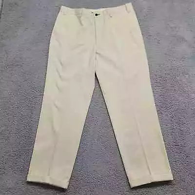 Orvis Pants Mens 36 Tan Khaki Trim FIt Straight Leg Flat Front Pockets Casual • $21.97