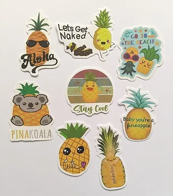 £3 • Buy 8x Beach Holiday Pineapple Stickers For Luggage Suitcase Waterproof Vinyl Decals