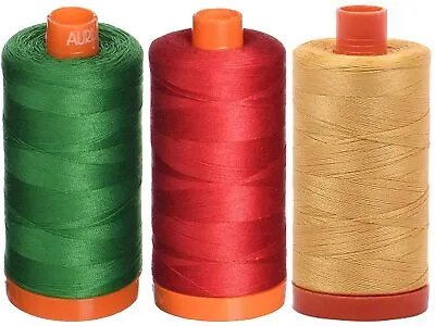 Aurifil 50WT Solid - Mako Cotton Thread - 1422 Yards Each Spoon  • $11.05
