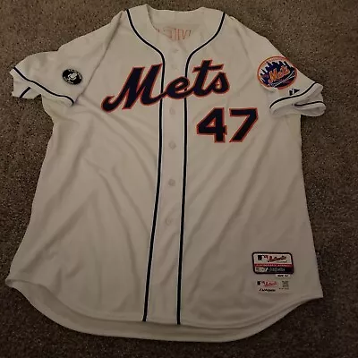 2014 Game Worn Majestic New York Mets Jose Valverde Jersey Size 52 Holo • $185