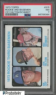 1973 Topps #615 Rookie 3rd Basemen W/ Mike Schmidt RC HOF PSA 7 NM • $310