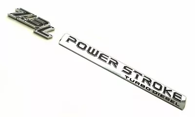 2 Pack 7.3L Emblem 7.3 L Turbo Side Badge Nameplate For Power 7.3L Stroke Chrome • $17.21