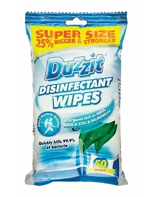 £7.99 • Buy 4 Packs Of 50 Household Antibacterial Wipes 200 Large Disinfectant Duzzit Wipes