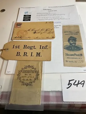 549 Rhode Island Civil War Veterans Reunion Ribbons & ID Tag BRIM SLOCUM Post • $250