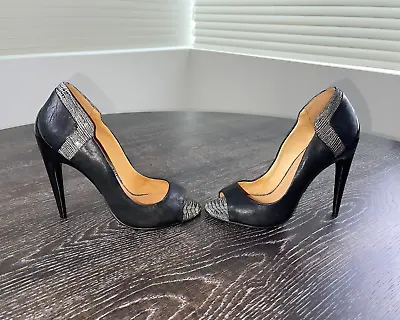 L.A.M.B. Black & White Leather Heel Size 8.5 • $24.99