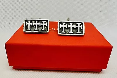 James Avery Rare Retired Sterling Silver 925 3 Maltese Crosses Cuff Links  • $274.99