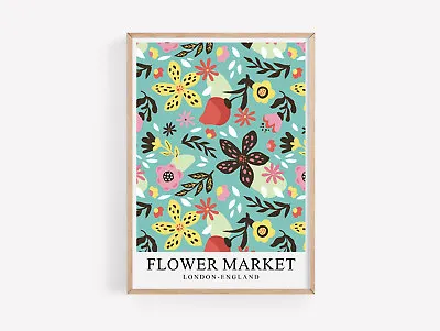 £5.99 • Buy Flower Market London Decor  Poster Picture Colourful Art Prints A2 A3 A4 A5