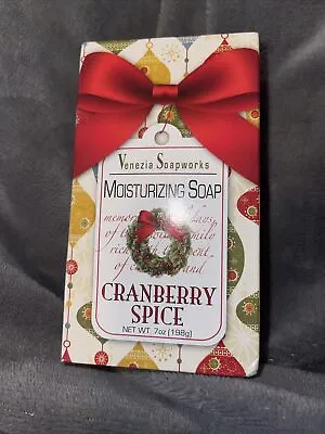 Venezia Soapworks Cranberry Spice Jumbo Bar Soap Vegan Hand Bath Soap 7 Oz Xmas • $12.90