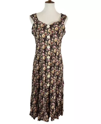 NOBO No Boundaries Vintage 1990s Floral Button Front Dress Size 13/14 • $19.59
