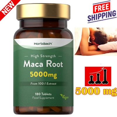 £9.89 • Buy MACA ROOT HIGH STRENGTH EXTRACT CAPSULES 5000mg 180 VEGAN 3 MONTH SUPPLY