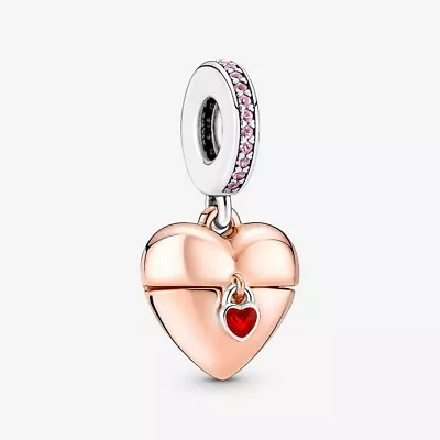 Pandora Reveal Your Love Heart Locket Charm 14K Rosé Gold Plat.380795C01 POUCH • £27.49