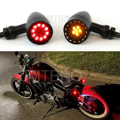 Motorcycle Bullet LED Brake Running Turn Signal Tail Light DRL For Harley Honda • $22.49