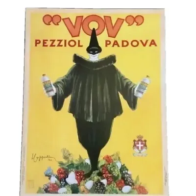  VOV  Pezziol Padova Vintage Italian Liquor  Advertisement Poster Italy 24x32 • $97.50