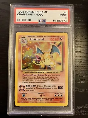 $849 • Buy *PSA 9* Charizard Base Set MINT (1999) | 4/102 | Holo Unlimited | Pokémon TCG 🔥