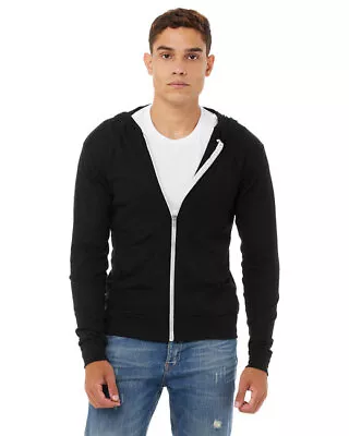 Bella + Canvas 3939 Unisex Long Sleeve Triblend Full-Zip Lightweight Hoodie • $30.11