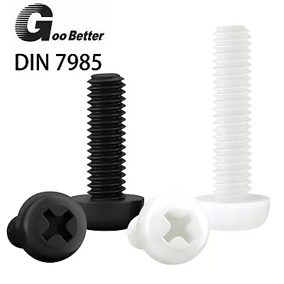 Black/White Nylon Plastic Pan Head Screws Bolts M2 M2.5 M3 M4 M5 M6 M8 • £1.19