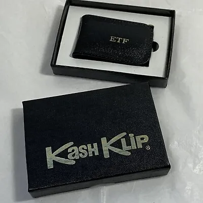 VTG Magnetic Money Clip ETF Monogram Black Kash Klip Orig Box • $11.95