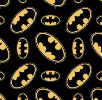 Batman - Logo - Fabric Material 44” Wide 100% Cotton Crafts Dress • £9.99