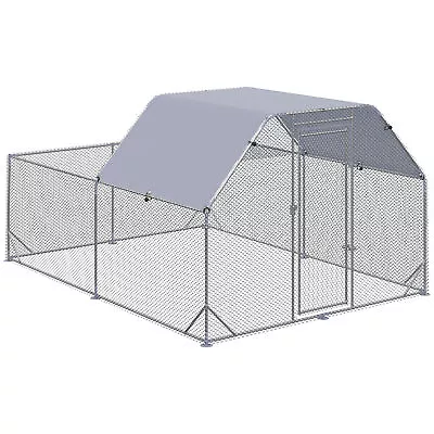 PawHut Chicken Run W/ Roof Walk In Chicken Coop For 10-12 Chickens Hen House • £164.99