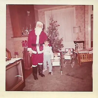 SANTA CLAUS Vintage FOUND CHRISTMAS PHOTOGRAPH Color ORIGINAL Snapshot 312 64 I • $13.10