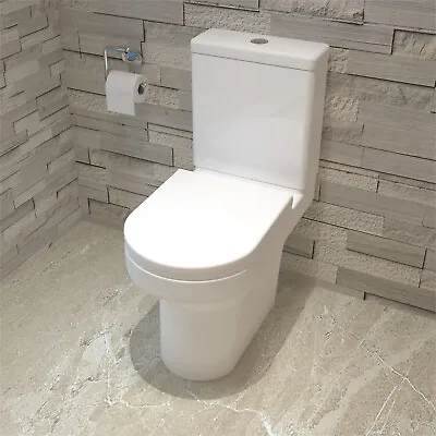 £126.97 • Buy AICA Bathroom Close Coupled Modern Toilet Soft Close Seat Dual Flush Round  WC