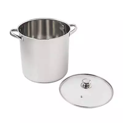 Mainstays Stainless Steel 12-Quart Stock Pot With Glass Lid • $21.98