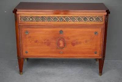 $1785 • Buy Rare Antique French Louis XVI Marquetry Sideboard Cabinet Ormolu Mounts Drawers