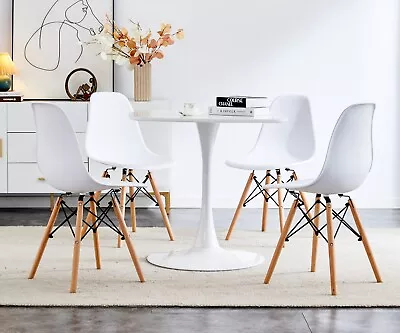 5 Pieces Kitchen Dining Set Mid-century Dining Table Coffee Table And 4 Chairs  • $279