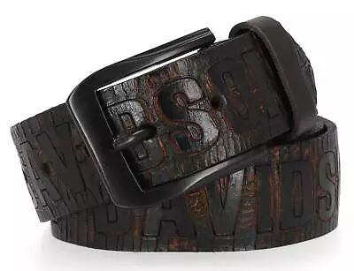 Harley-Davidson Men's Cracked Earth Raised H-D Logo Leather Belt - Dark Brown • $84.95