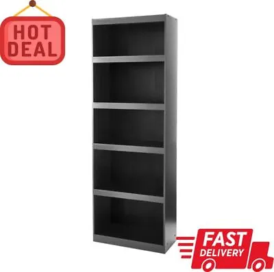 71  Tall Functional Framed 5-Shelf Bookcase Stylish Wide Storage Bookshelf • $62.73