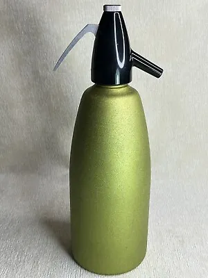 Vintage Seltzer Bar Bottle  Aluminum Light Green Mid Century Sparkles 7706 • $25