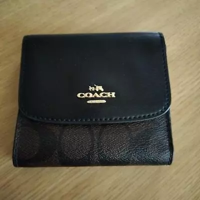 COACH 3-Fold Wallet BRW Total Pattern Women's F87589 From Japan • £69.85