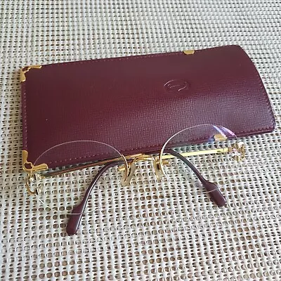 Cartier Rimless Frame  C Decor Sunglasses MADE In FRANCE Gold Finish + Case / 23 • $500