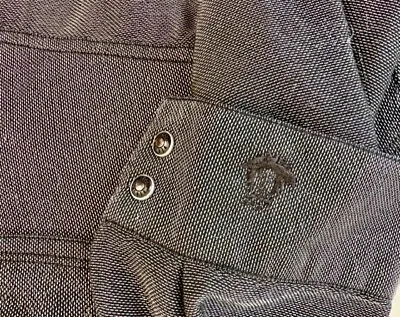 Auth Versace Gray/silver Button Down Shirt Top Lt Jacket Logo Medusa Snaps 44/8 • $65