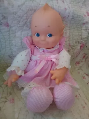 Vintage Jesco Kewpie Baby Doll Goldberger Girl Pink Cloth Vinyl 14  2000 • $7.95