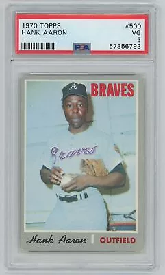 1970 Topps #500 Hank Aaron Braves Psa 3 Vg • $1.99