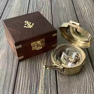 Brass Brunton Pocket Compass Nautical Gift • $55.26