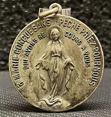 France 1930´ Antique Miraculous Virgin Mary Sacred Heart Stars Monogram Mary • $70.55