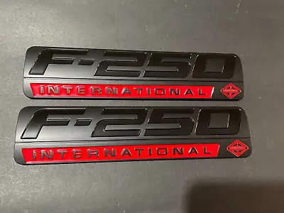 New F-250 International Diesel 6.0 7.3 6.7 6.2 Black Red F250 Emblem Badge 2pcs • $39.50