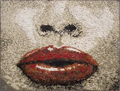 AB001 29.53 ×39.37  The Kiss Handmade Marble Mosaic Art • $1399