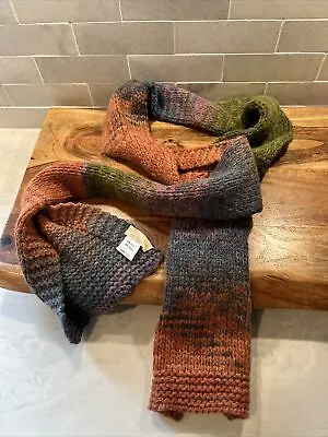 $18 • Buy NORDSTROM Wool Blend Knit Scarf ~ Multi Color- ITALY