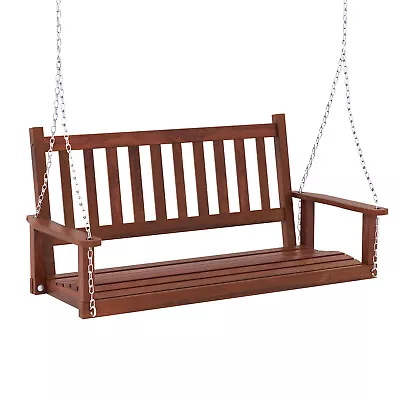 2-Person Wooden Swing Bench With Heavy Duty & Adjustable Galvanized Metal Chains • $129.99