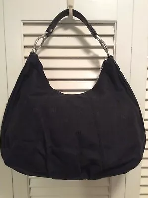 Judith Ripka Large Black Fabric Hobo Bag Great Condition And RARE • $58