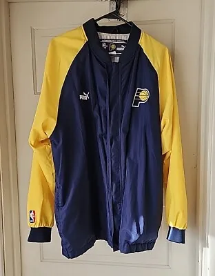 Indiana Pacers Authentic Team Apparel Zip Up Snap Vtg Coat Puma Size M & Gloves • $17.50