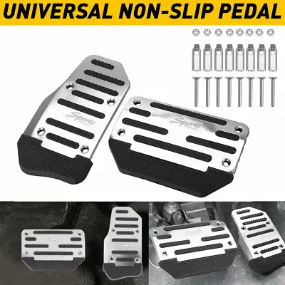 Universal Non-Slip Gas Automatic Brake Foot Pedal Pad Cover Accessories Silver • $11.39