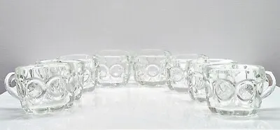 Set Of 8 Vintage Moon & Stars Pressed Glass Punch Cups By Tiffin-Franciscan • $24