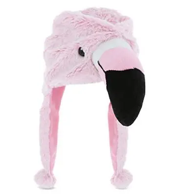 Pink Flamingo Plush Hat - Super Soft Warm Hat With Ear Flaps Stuffed Animal B... • $28.06