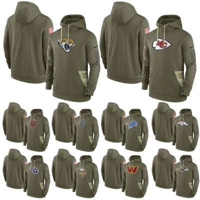 £36.59 • Buy Men's American Football Sweatshirt Salute To Service Pullover Hoodie Olive