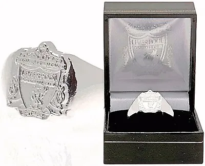 £14.95 • Buy Liverpool Fc Silver Plated Crest Ring Complete In Gift Box Lfc Size R U X